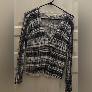LOFT Monochrome Grid Pattern Cardigan SP